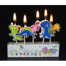 5 dinosaur candles