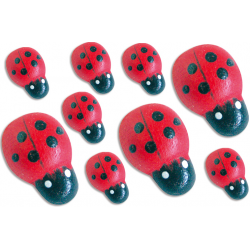 3D painted wooden ladybugs