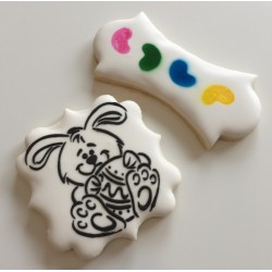 stencil Bunny & Egg / Coniglio & Uovo - Cookie Countess