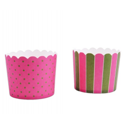 Pink-grüne Cupcake-Boxen -...
