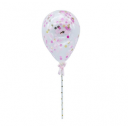 mini confetti balloons - pink