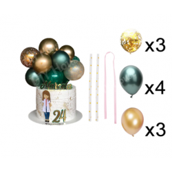 10 mini ballons confetti -...