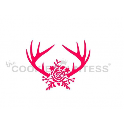 stencil antlers & flowers /...