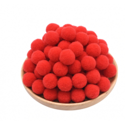 pompon colore red / rosso -...