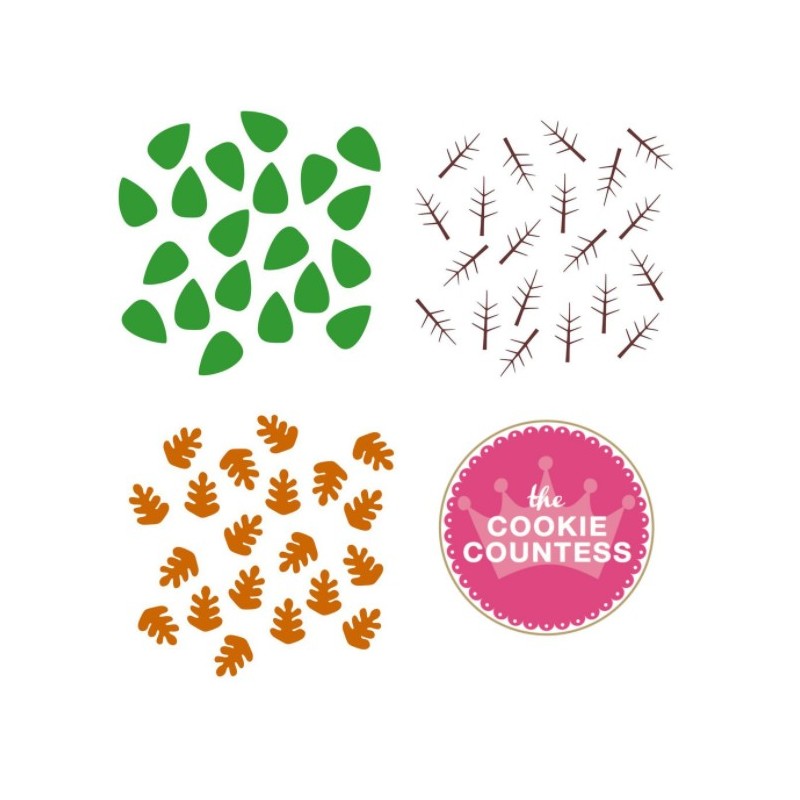 stencil 3 Piece Leaves set / Set de 3 feuilles - Cookie Countess