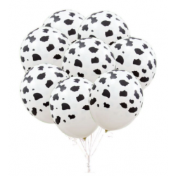 10 cow-themed balloons