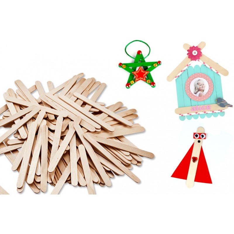 wooden sticks - 100 pieces - 11,4 cm