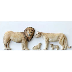 lion family silicone mold -...