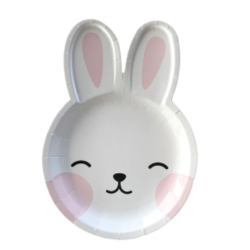 8 plates easter bunny