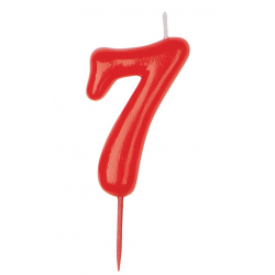number 7 red candle