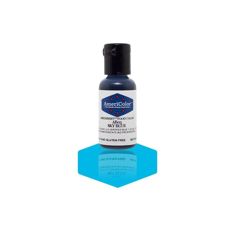 Amerimist colorant alimentaire concentré couleur "sky blue / bleu ciel" 18g Amerimist colorant alimentaire concentré couleur "sky blue / bleu ciel" 18g