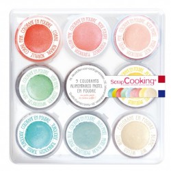 9 mini food coloring powders