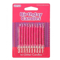 10 x candela glitter rosa...