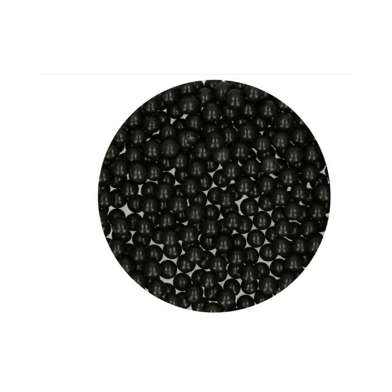Sugar pearls maxi - black - Ø7mm - 80g - Funcakes