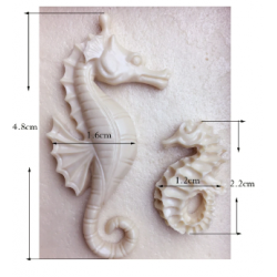 silicone mold 2 seahorses -...
