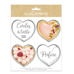 4 heart-perforated tartlet...