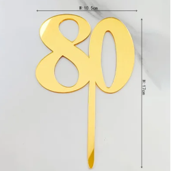 golden acrylic cake topper...