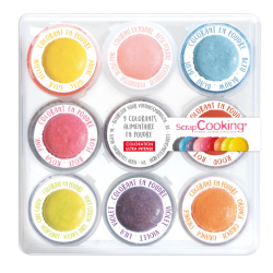 9 mini food coloring powders