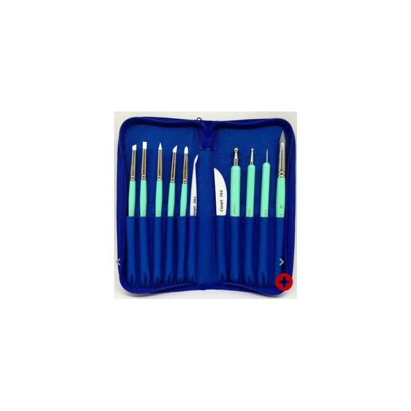 kit azul y herramientas de modelado Tiffany