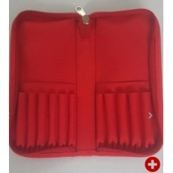 trousse rouge pour accessoires 12 x 24 cm