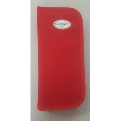 astuccio rosso porta pennelli 12 x 24 cm