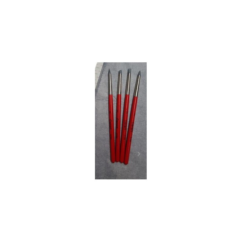 Kit de pinceles para modelar silicona - 4p - mango rojo
