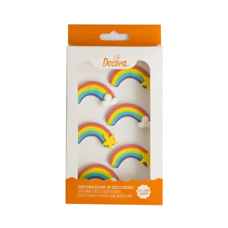Rainbow Sugar Decoration - 6p - Decora