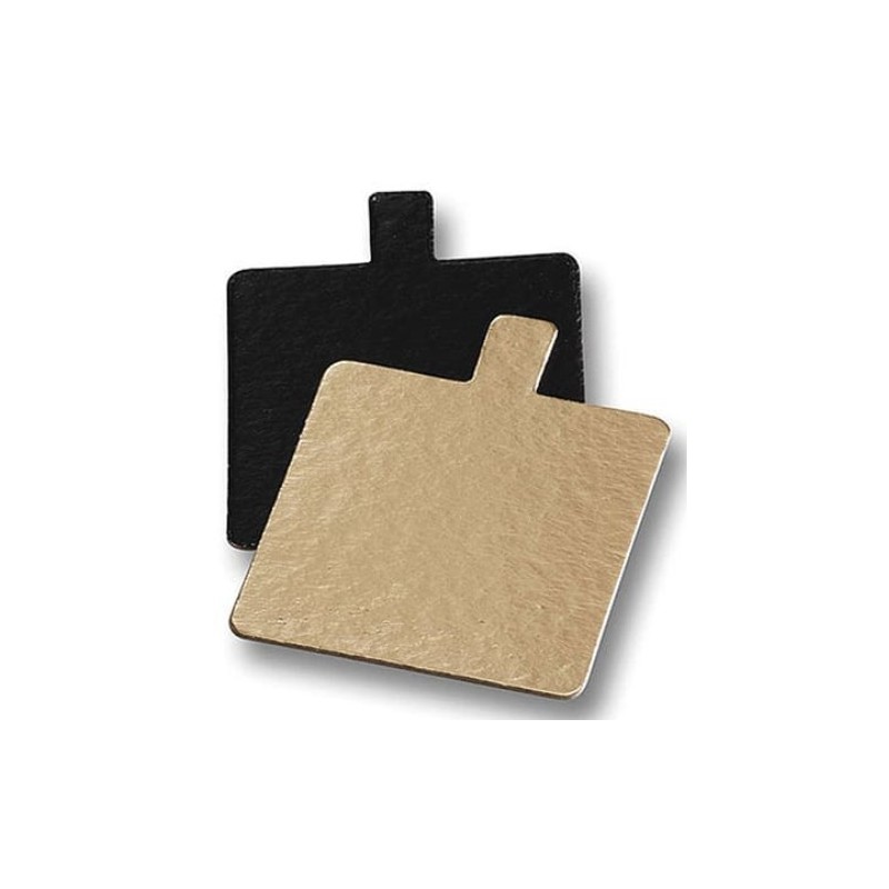 double-sided gold and black with tongue - 8 x 8 cm  x 1 mm