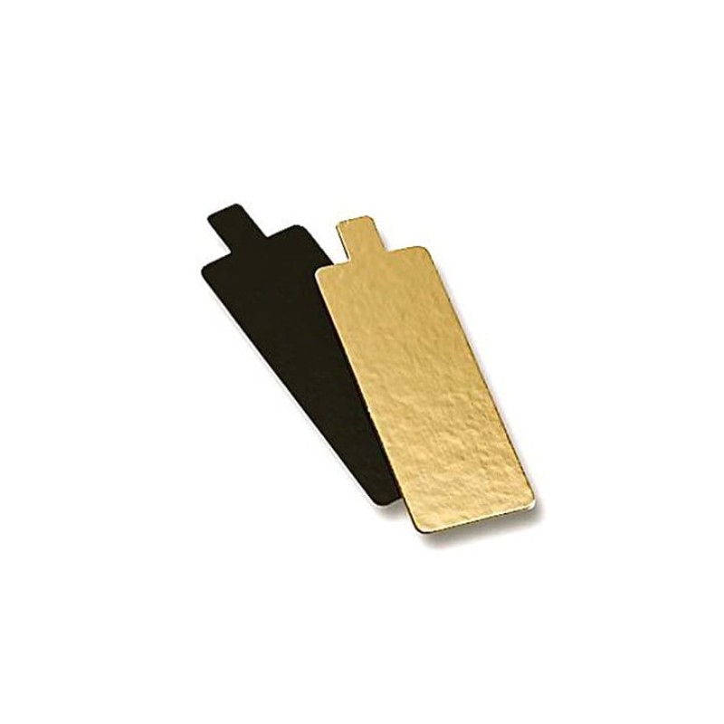 double-sided gold and black with tongue - 9.5 x 5.5 cm   x 1 mm