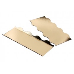 scalloped edge double-sided gold and black - 25 x 10 cm x 1 mm - (+ 2 + 2 cm of side folds)