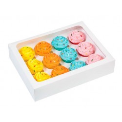 scatola per 12 cupcake & inserto - bianco