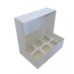 caja 6 cupcake & inserto - blanco
