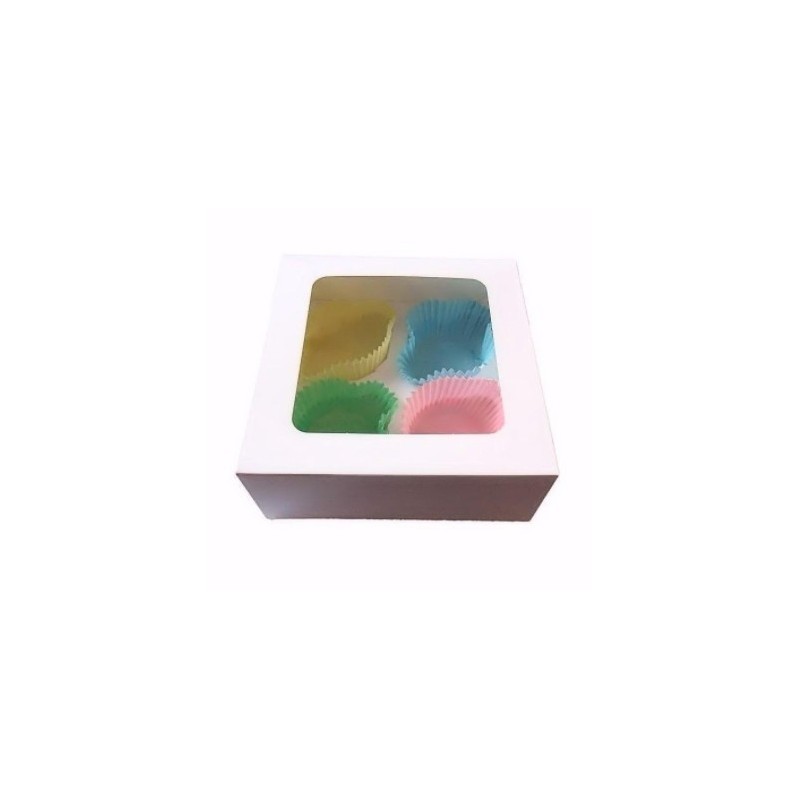 caja 4 cupcake & inserto - blanco