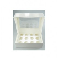 scatola per 12 mini cupcake & inserto - bianco
