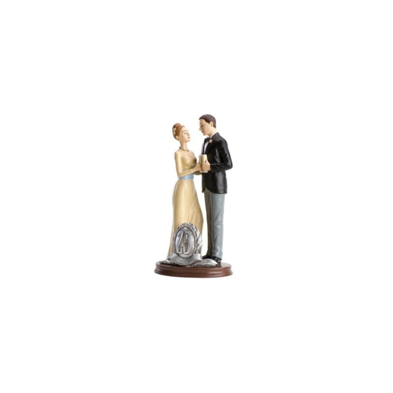 figurine couple de mariés - 25ème anniversaire - 20cm