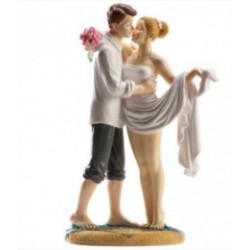 figurina coppia sposata in spiaggia - 16 cm