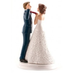 figurine married couple - tie taking - 20cm