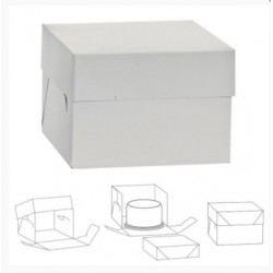 Box Karton für Kuchen - weiß - 30.5 x 30.5 x H30cm - Decora
