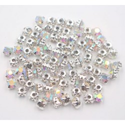 Kristall Silber Strass Perle 4mm - 1440p