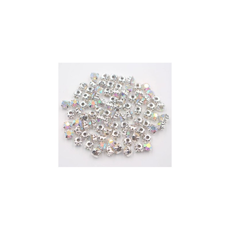 crystal silver rhinestone bead 4mm - 1440p