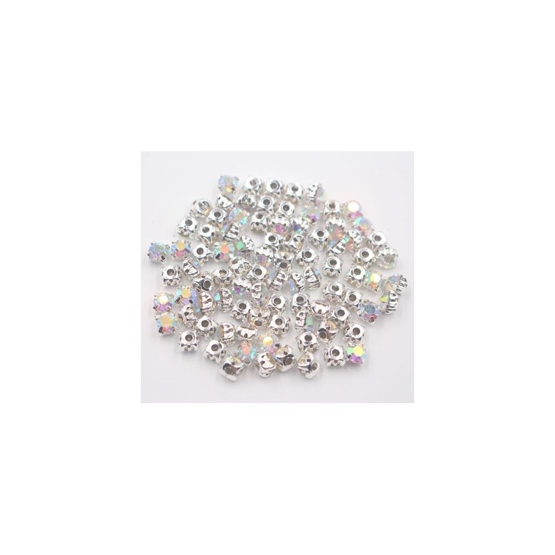 Perla in cristallo di strass argento 4mm - 1440p