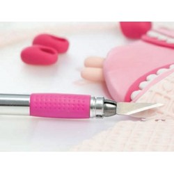 Pink scalpel with anti-skid sleeve