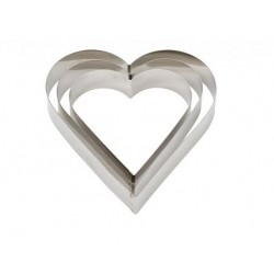 Corazón de acero inoxidable  - 18X H4.5 cm - Decora