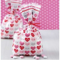 20 Sacchetti con cuori hello valentine - Wilton - 10,1 x 5 x 24,1 cm