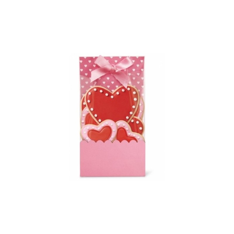 6 valentine bags with ribbons and inserts - Wilton - 8.9 x 4.8 x 17 cm