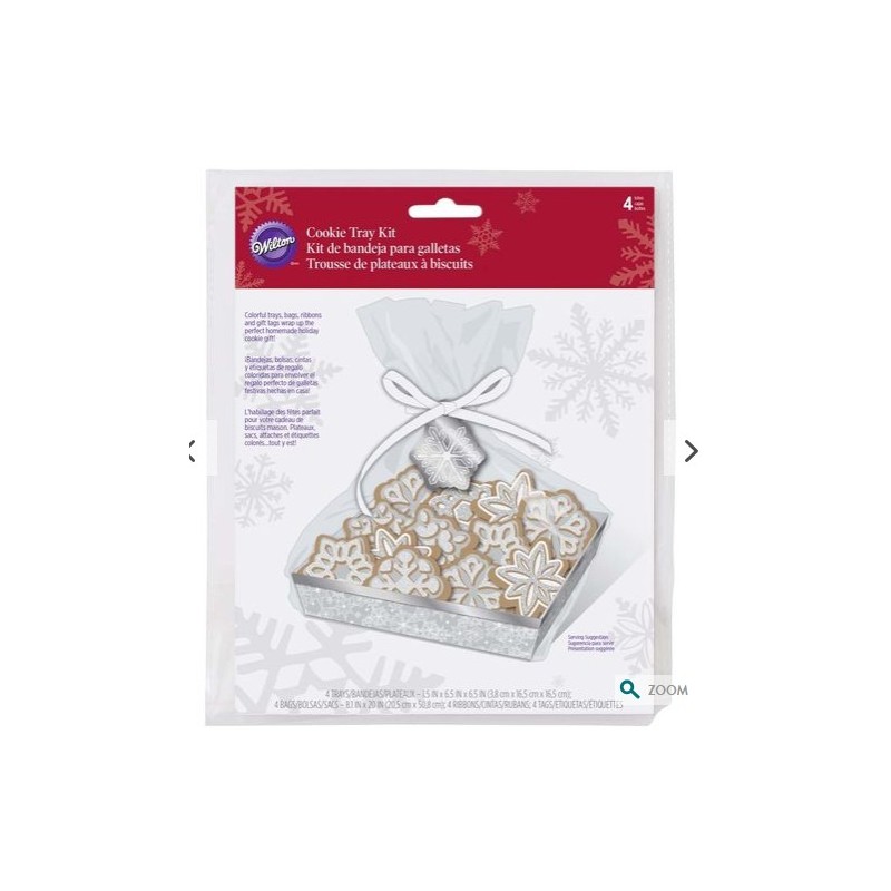 4 Plateaux et sacs à biscuits- flocons de neige - Wilton - 20.3 x 19 x 50.8 cm