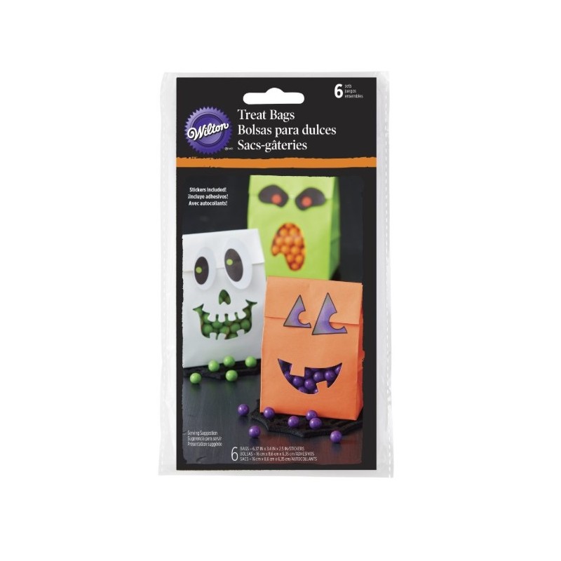 6 Sacchetti Halloween - bocca mostruosa - Wilton - 16 x 8.6 x 6.35 cm