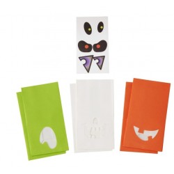 6 Halloween bags- spider - monster mouth - 16 x 8.6 x 6.35 cm