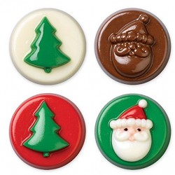 Molde para galletas con caramelo árbol y Santa Claus Wilton