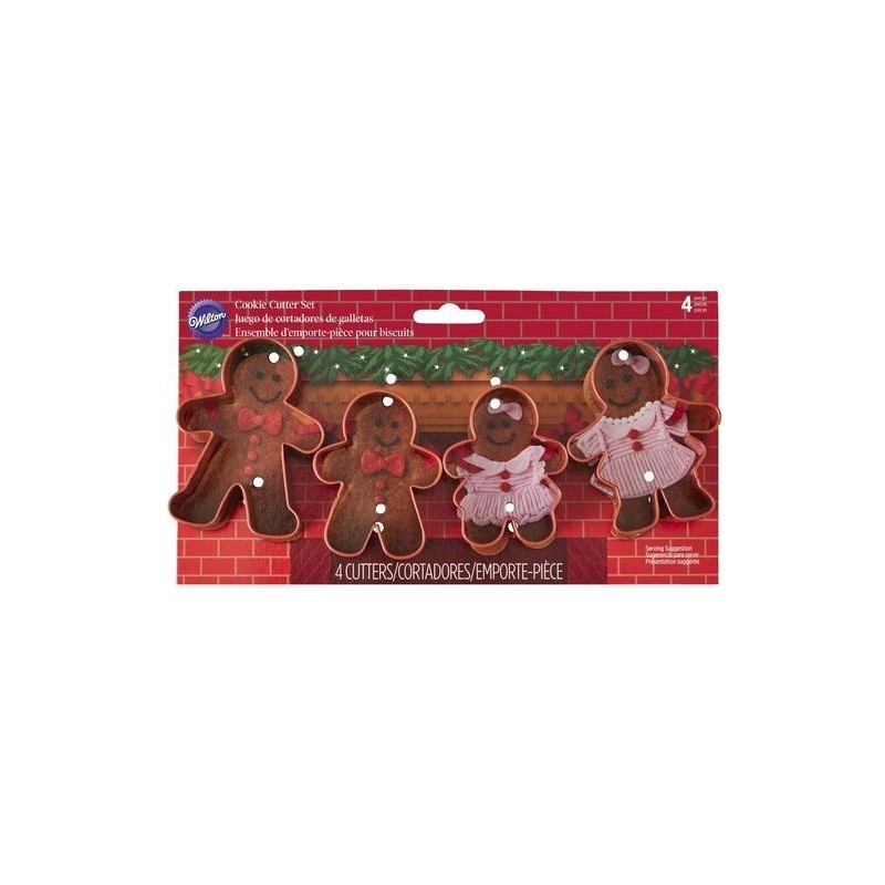 Gingerbread family cookie cutter set - Wilton - 4p - 10cm